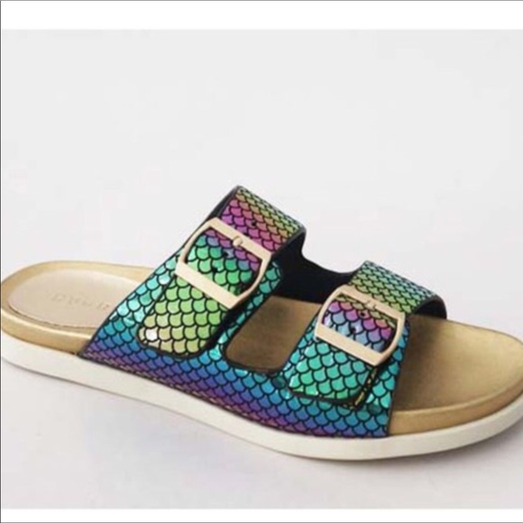 BAMBOO Shoes - Iridescent mermaid buckle sandal various sizes